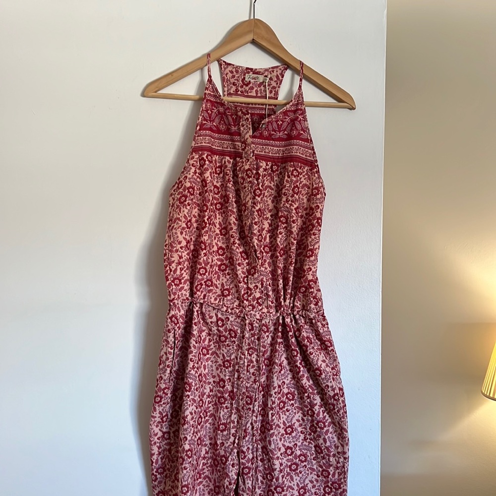 NWT cotton Faherty jumpsuit w drawstring waist